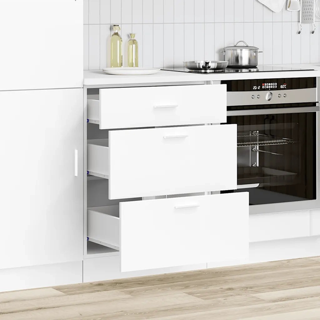 vidaXL Base da Cucina “Lyon” Bianco in Legno Multistrato