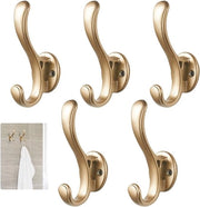 Hanger per armadio - 5 pezzi, hanger vintage in alluminio dorato, doppio, con viti