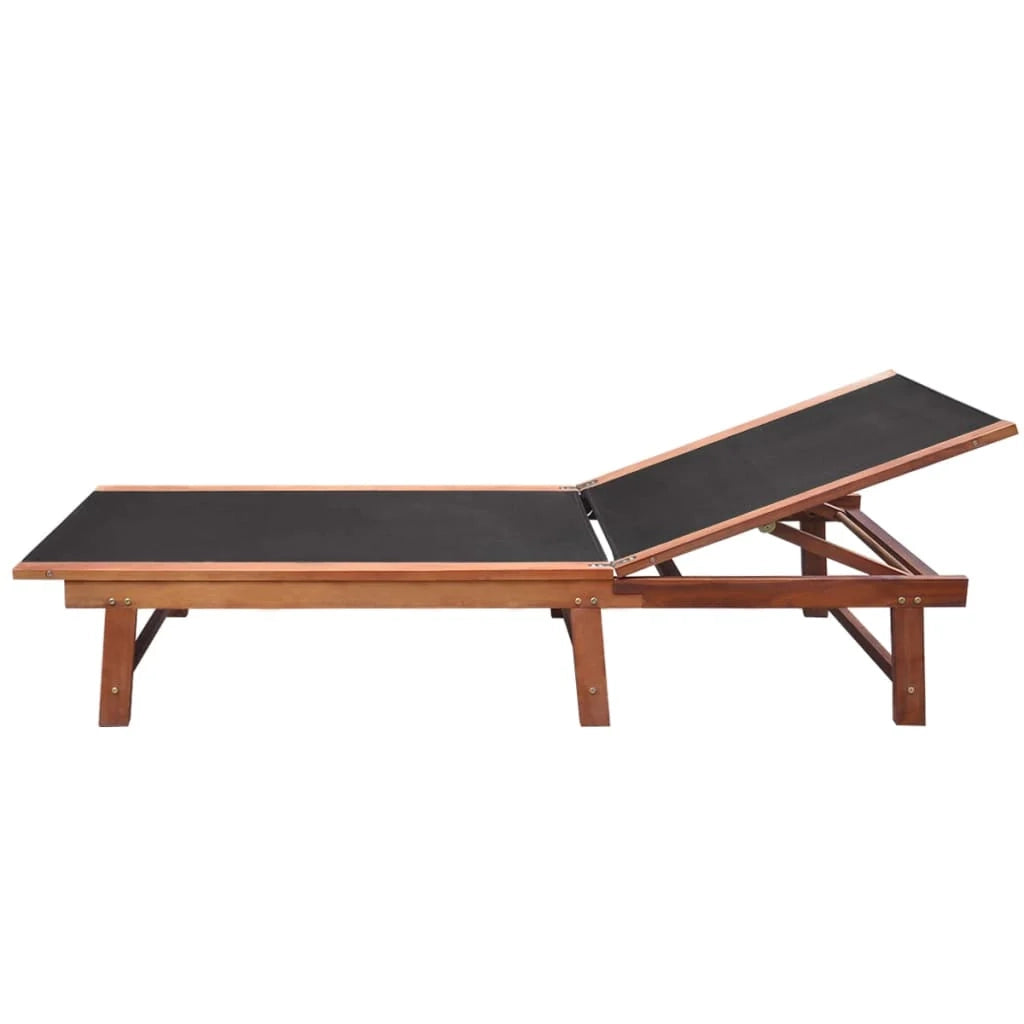 Set di 2 lettini prendisole sedie a sdraio lettini prendisole lettini da giardino mobili da giardino e tavolo in legno massello di acacia e textilene 02_0012144