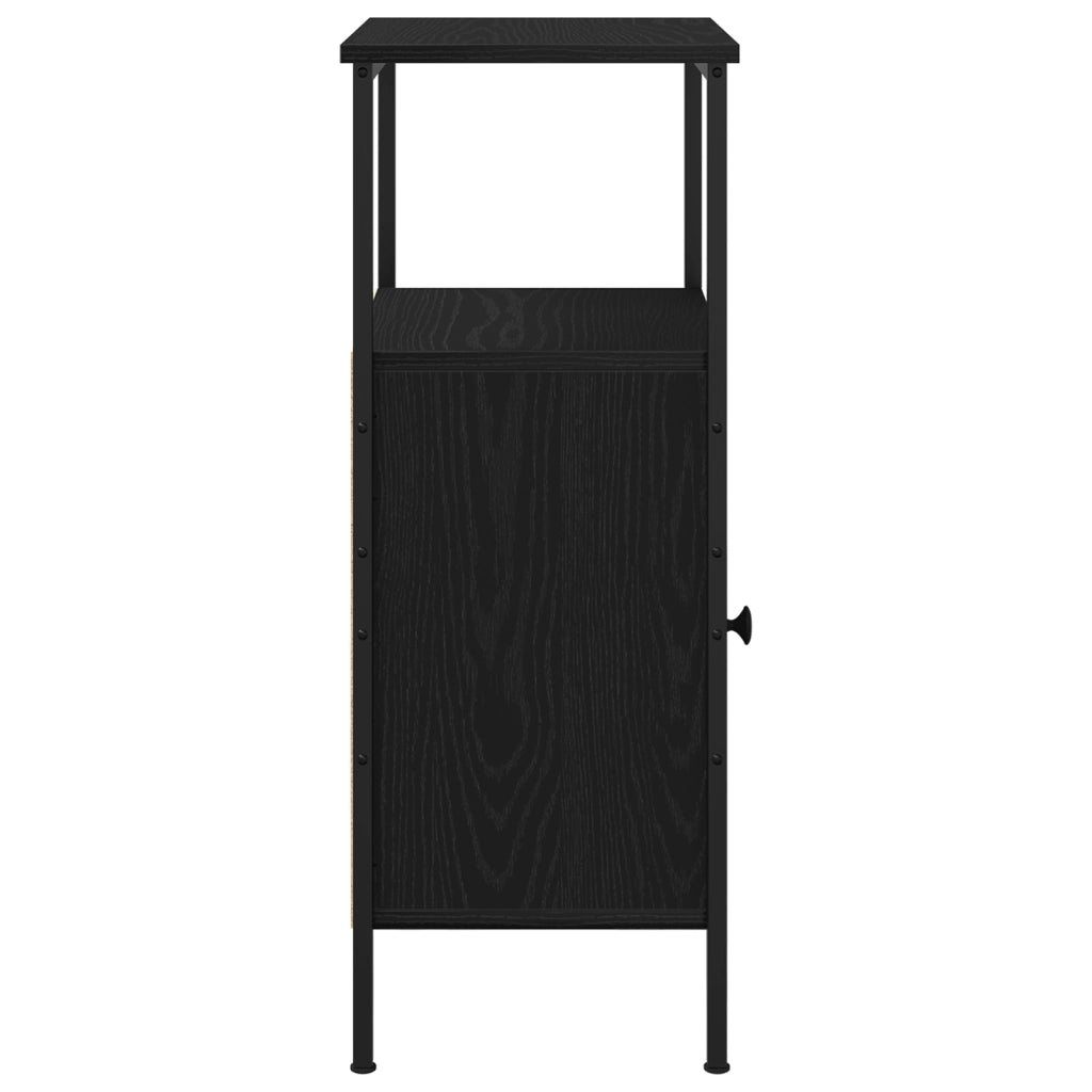 Comodino  Nero Rovere 41x31x80 cm Legno ingegnerizzato