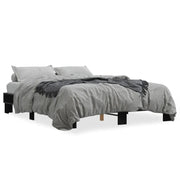 Letto matrimoniale | Letto per adulti | Giroletto Nero 150x200 cm in Legno Multistrato e Metallo