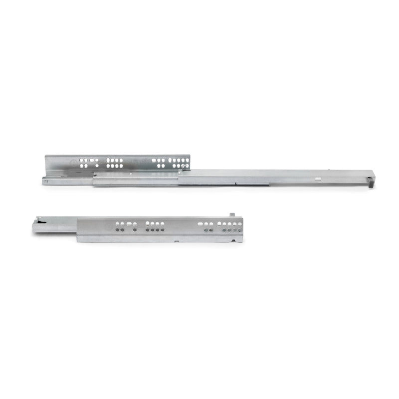 Set di guide per cassetti a scomparsa Silver, estrazione totale, push, profondità 300 mm, Acciaio, Zincato bianco