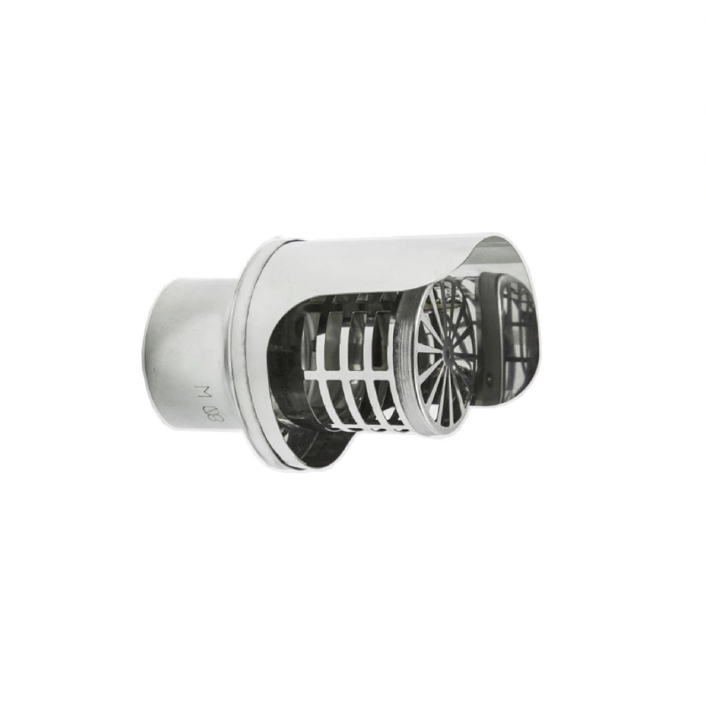 Cappello terminale orizzontale a griglia acciaio inox 100