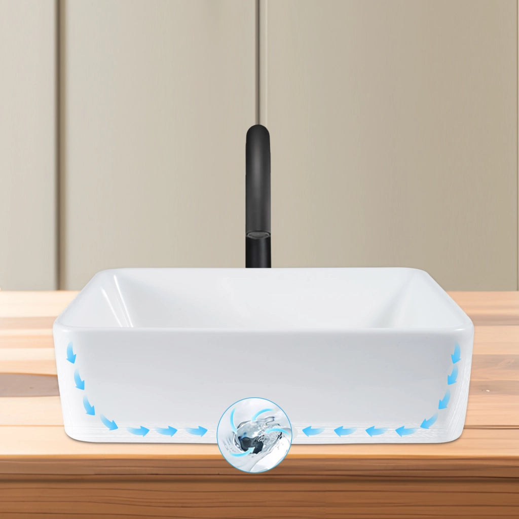 ZMH Lavabo bianco 48x37x13,5cm Ceramica per WC ospiti