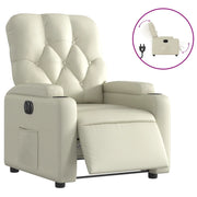 Poltrona | Sedia Relax Reclinabile Elettrica Crema in Similpelle