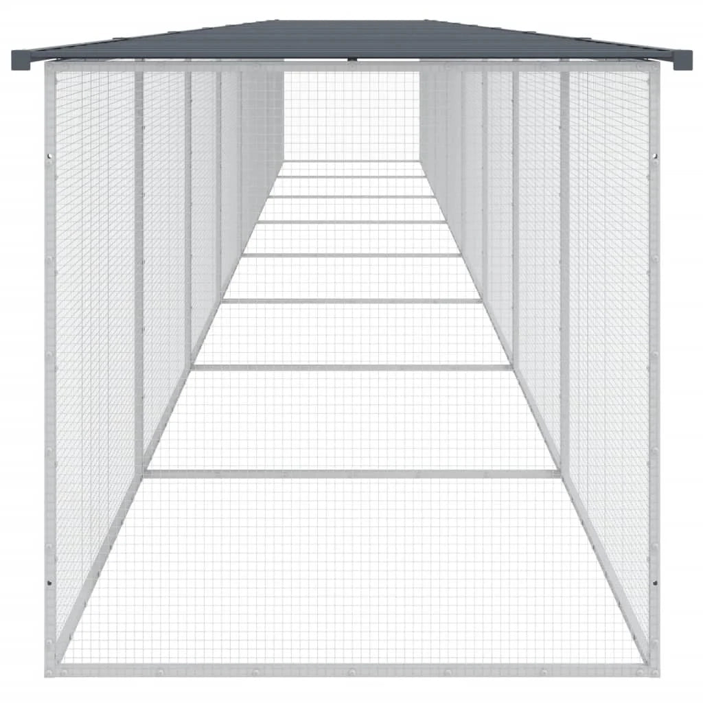 Recinto per pollaio con tetto 803 x 98 x 90 cm in acciaio zincato antracite 02_0043977