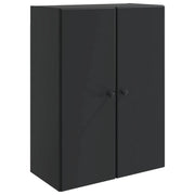 Mobiletto a muro Nero 66 x 34,5 x 90 cm Legno ingegnerizzato