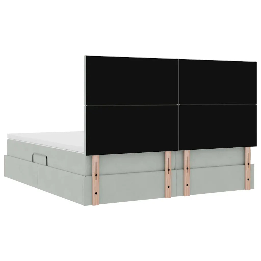 Letto con Contenitore Grigio chiaro 180 x 200 cm Velluto