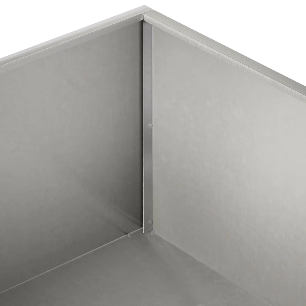 Vaso da giardino 2 pz Argento 60 x 60 x 20 cm Acciaio Inox 8005003