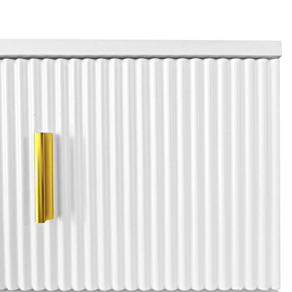 Credenza con Ante, Cassetti e Ripiani Regolabili ¨C Xylo ¨C Bianco con Decori Dorati
