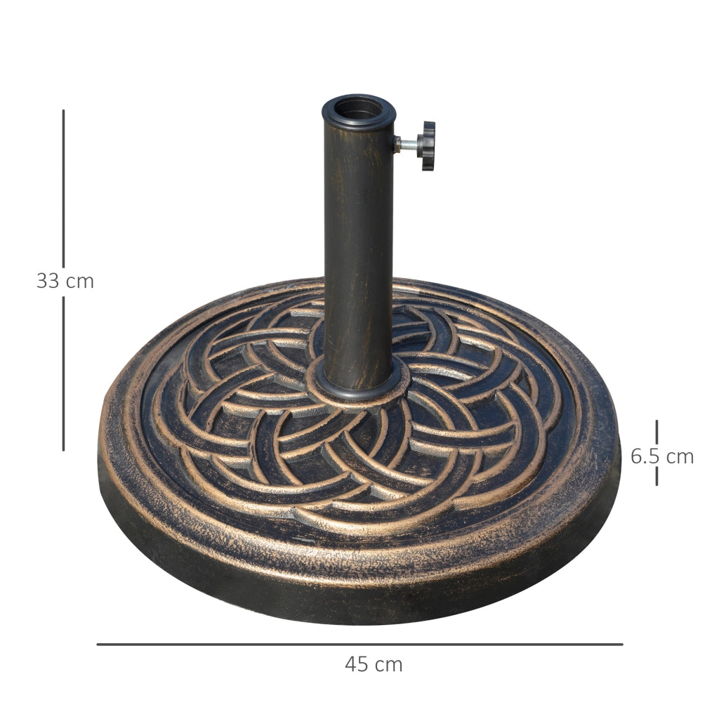 Base Ombrellone Rotonda in Resina ¨C zephmum ¨C Bronzo, per Pali 38/48mm, ¦µ45x33cm, 12kg
