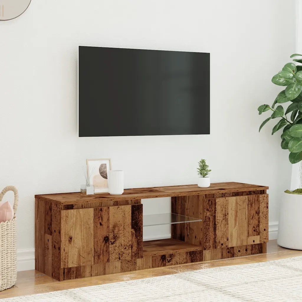 vidaXL Mobile Porta TV con LED Legno Antico 120x30x36 cm Multistrato