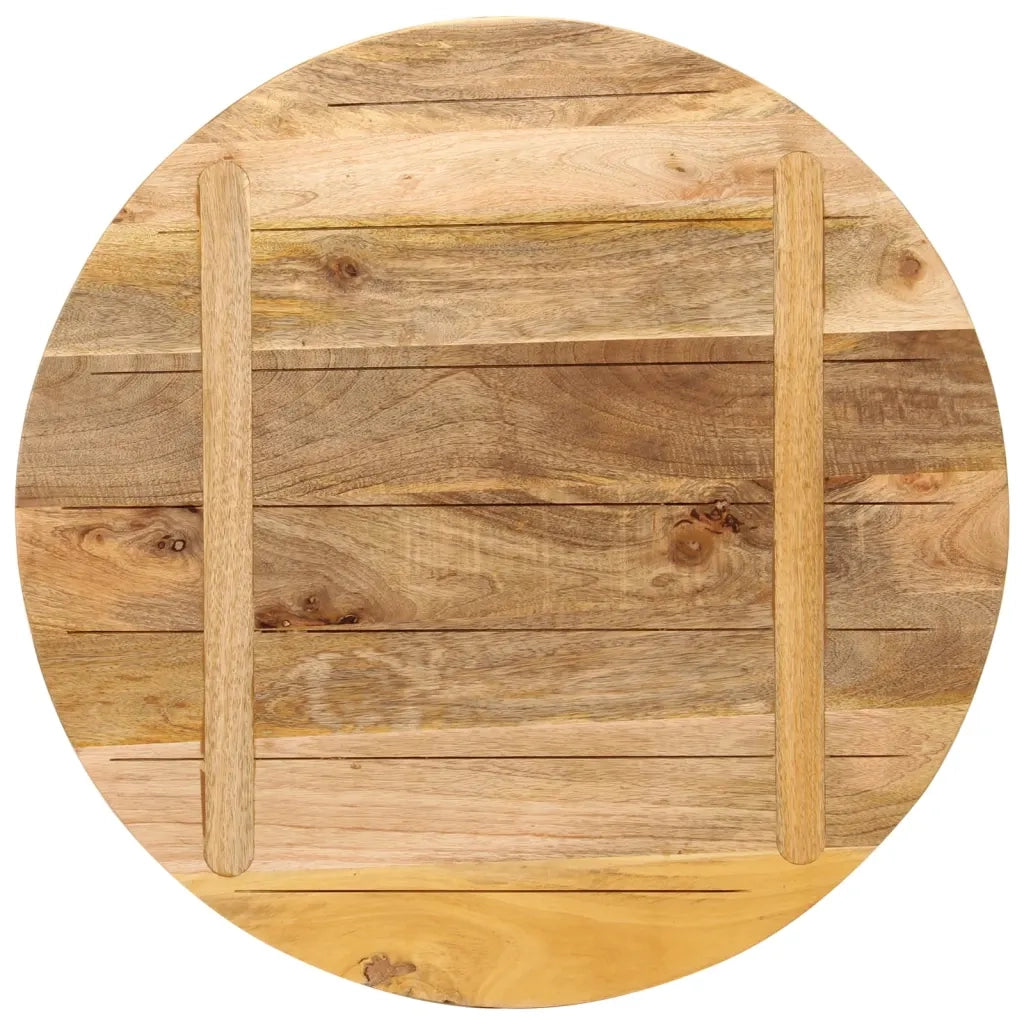 Piano per Tavolo Ã˜ 70x3,8cm Rotondo Legno Massello Grezzo Mango