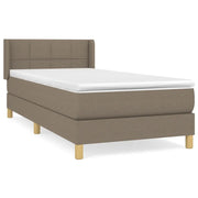 Letto singolo | Letto per adulti | Giroletto a Molle con Materasso Tortora 80x200 cm inTessuto