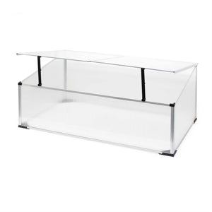 Mini serra in policarbonato trasparente e alluminio 100x60x40cm, tetto apribile