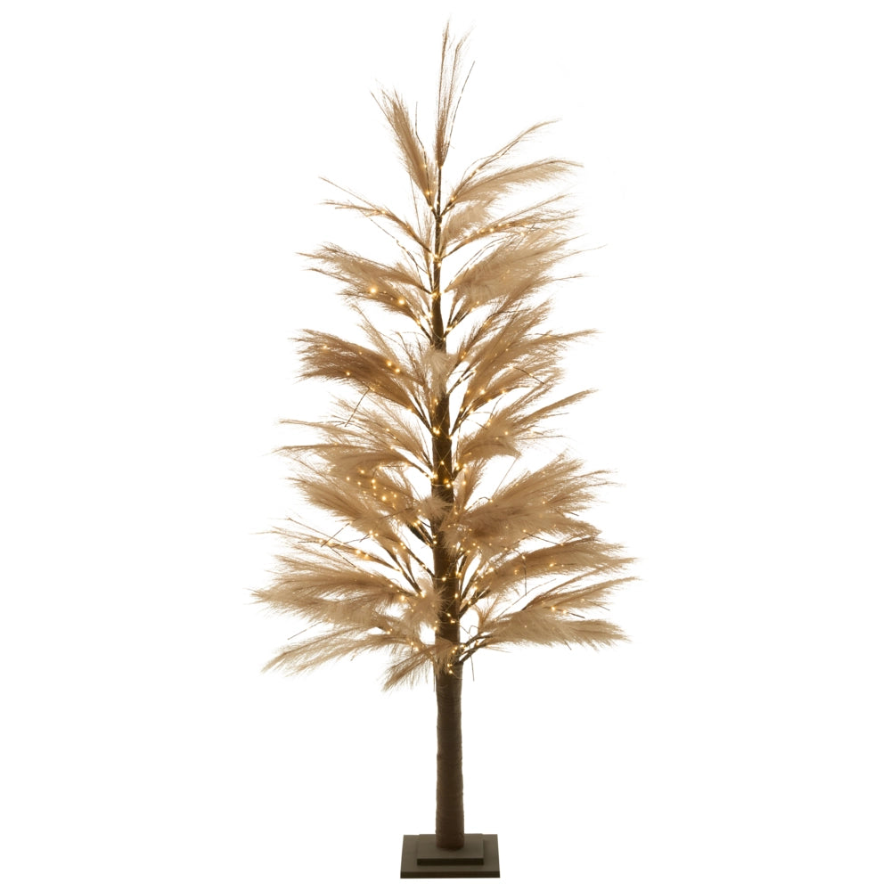 Albero di Natale artificiale beige in materiale sintetico 190 cm Luci LED per esterni e interni Decorazioni natalizie in stile moderno