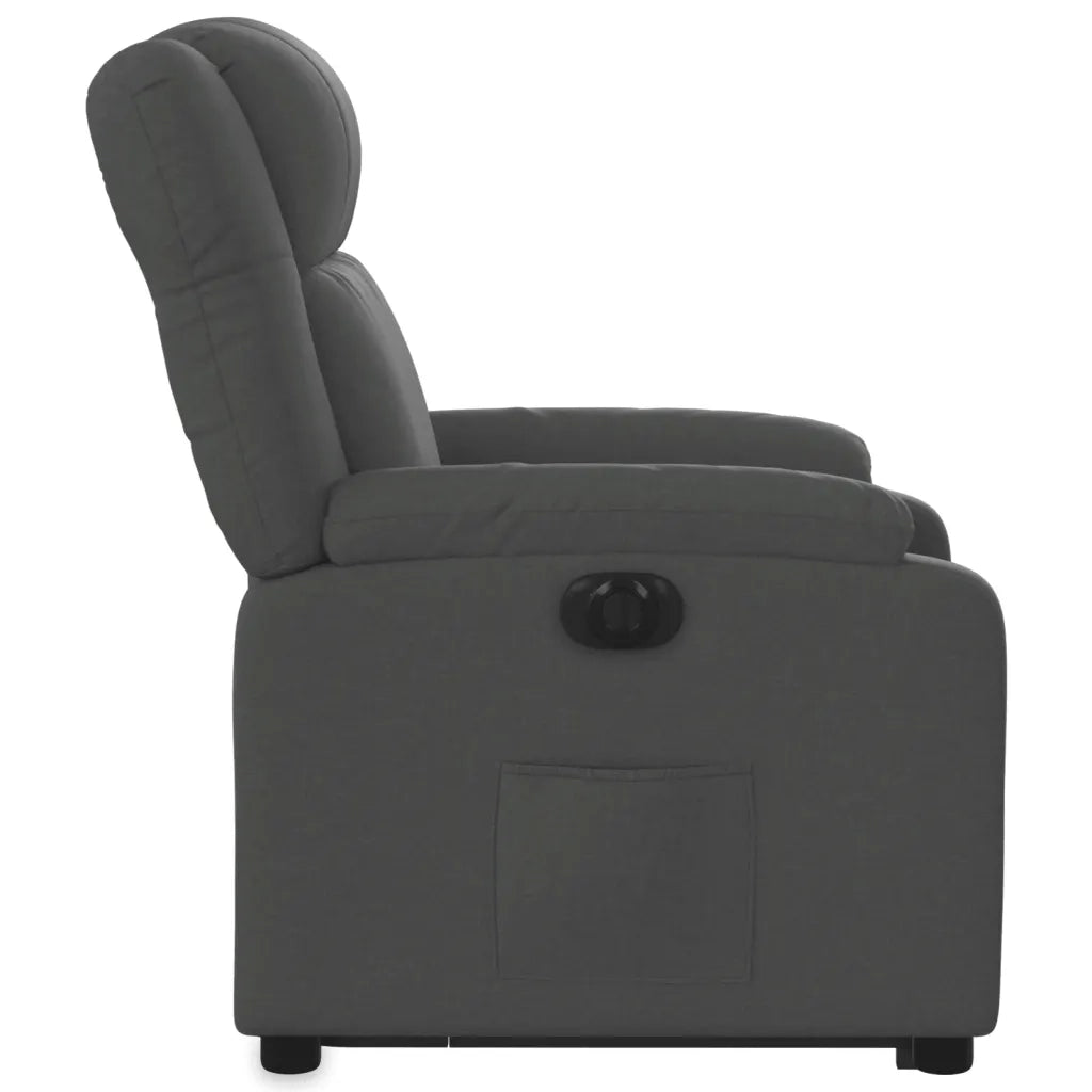 Poltrona Alzapersona Reclinabile Elettrica Grigio Scuro Tessuto 3205227