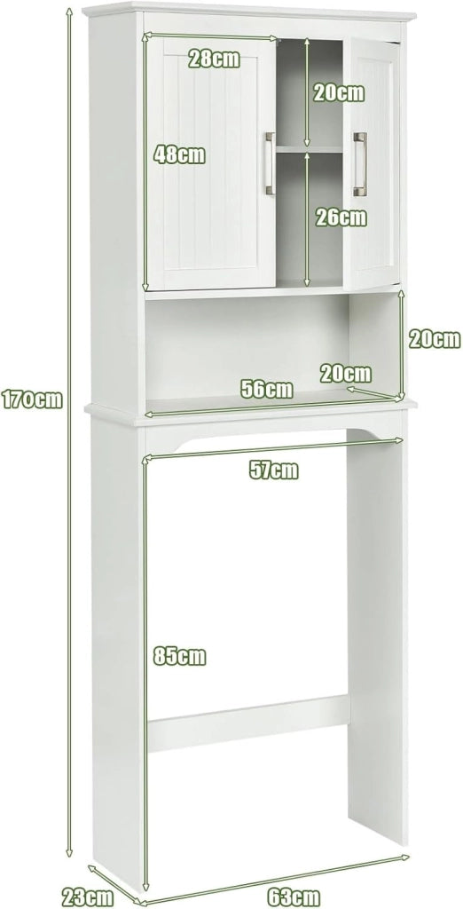 Mobile per Lavatrice, Mobile Salva Spazio Sopra WC, Organizer Bagno con 3 Mensole, Scaffale Bagno con Mensole Regolabile