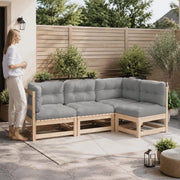 Garden Corner Sofa With Cushions, Solid Pine Wood