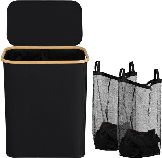 Asciugatrice a rulli, Bambù, 145L, Nero con coperchio