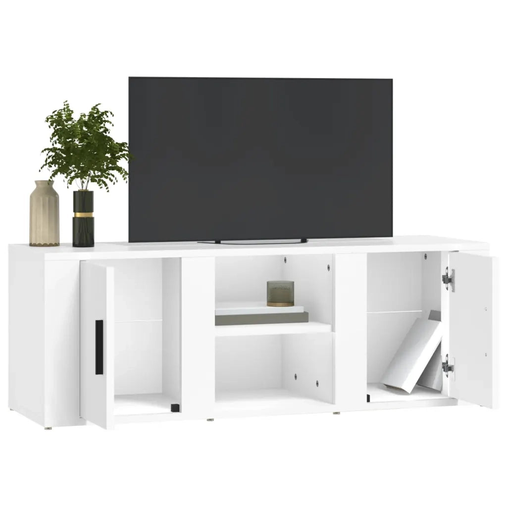 Mobile Porta TV Bianco 100x31,5x35 cm in Legno Multistrato 819428