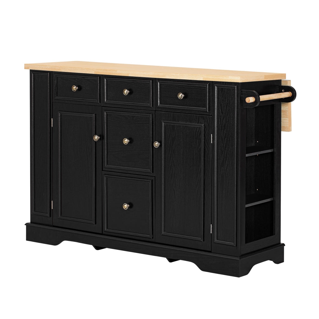 Isola Cucina Allungabile con Cassetti e Prese ¨C MINIMAL ¨C Nero