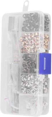 Kit di Grommet 420 pezzi - Ossicini per fai da te - Attrezzatura di fissaggio - Metallo - Bronzo scuro/Nero - Diametro interno 3 mm/5 mm