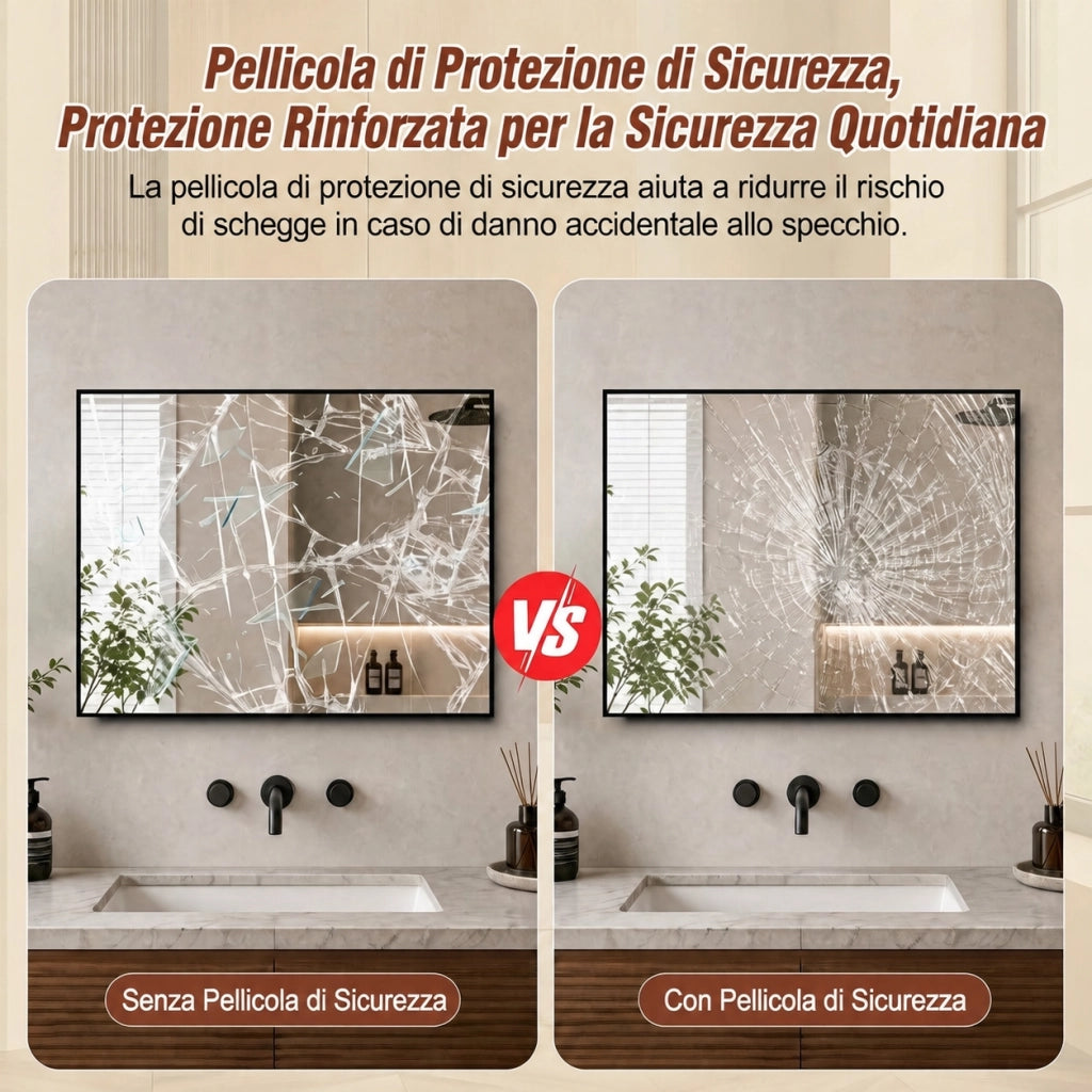 Specchio bagno 60x80 cornice in alluminio nero specchio da parete hd