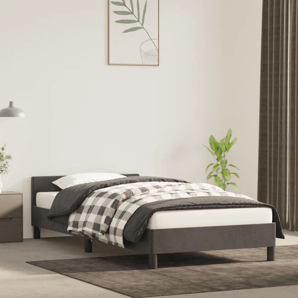 Giroletto senza Materasso Grigio Scuro 90x190 cm Velluto