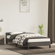 Giroletto senza Materasso Grigio Scuro 90x190 cm Velluto