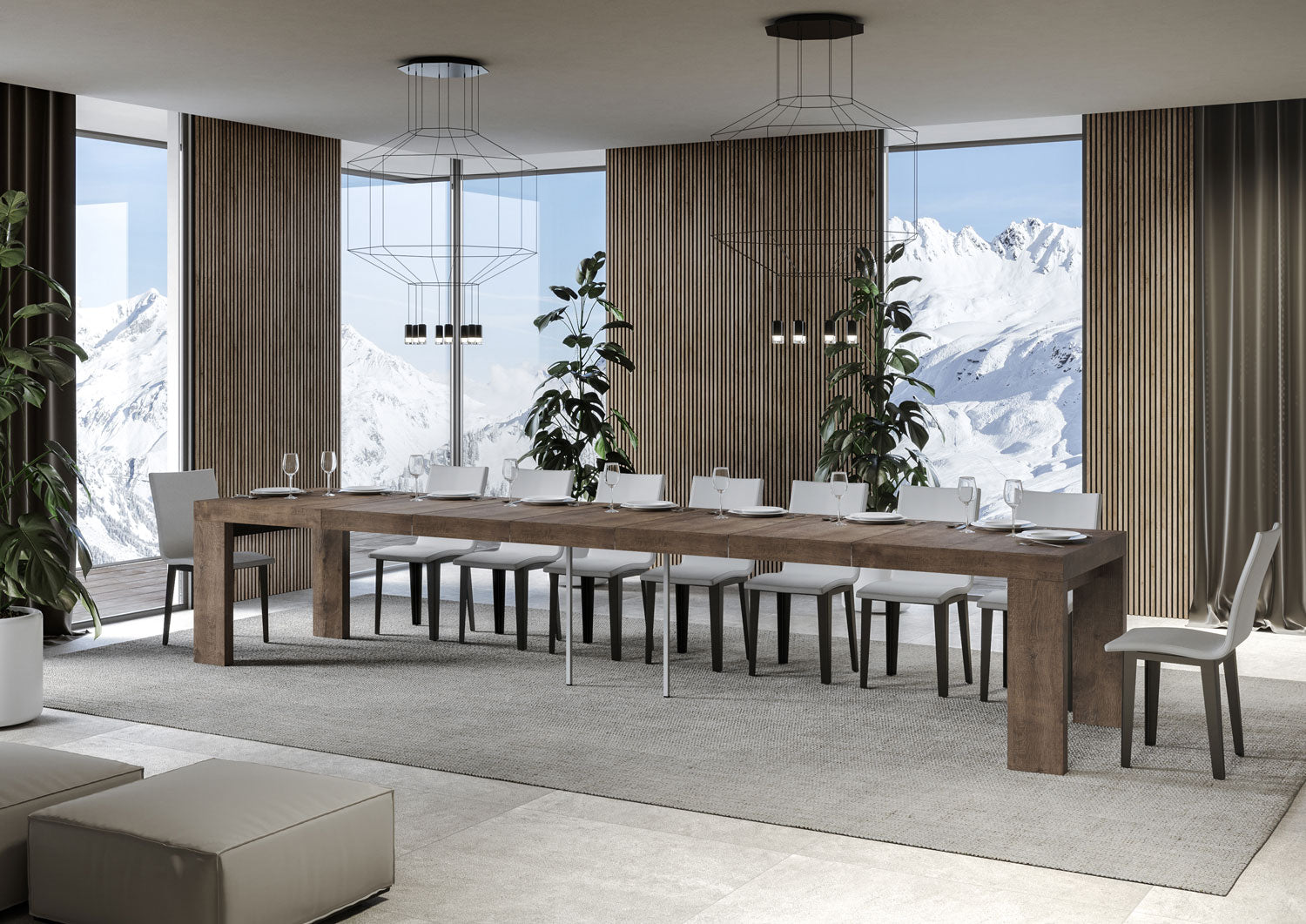 Tavolo Allungabile 180/440x90x77 cm Roxell Premium Noce