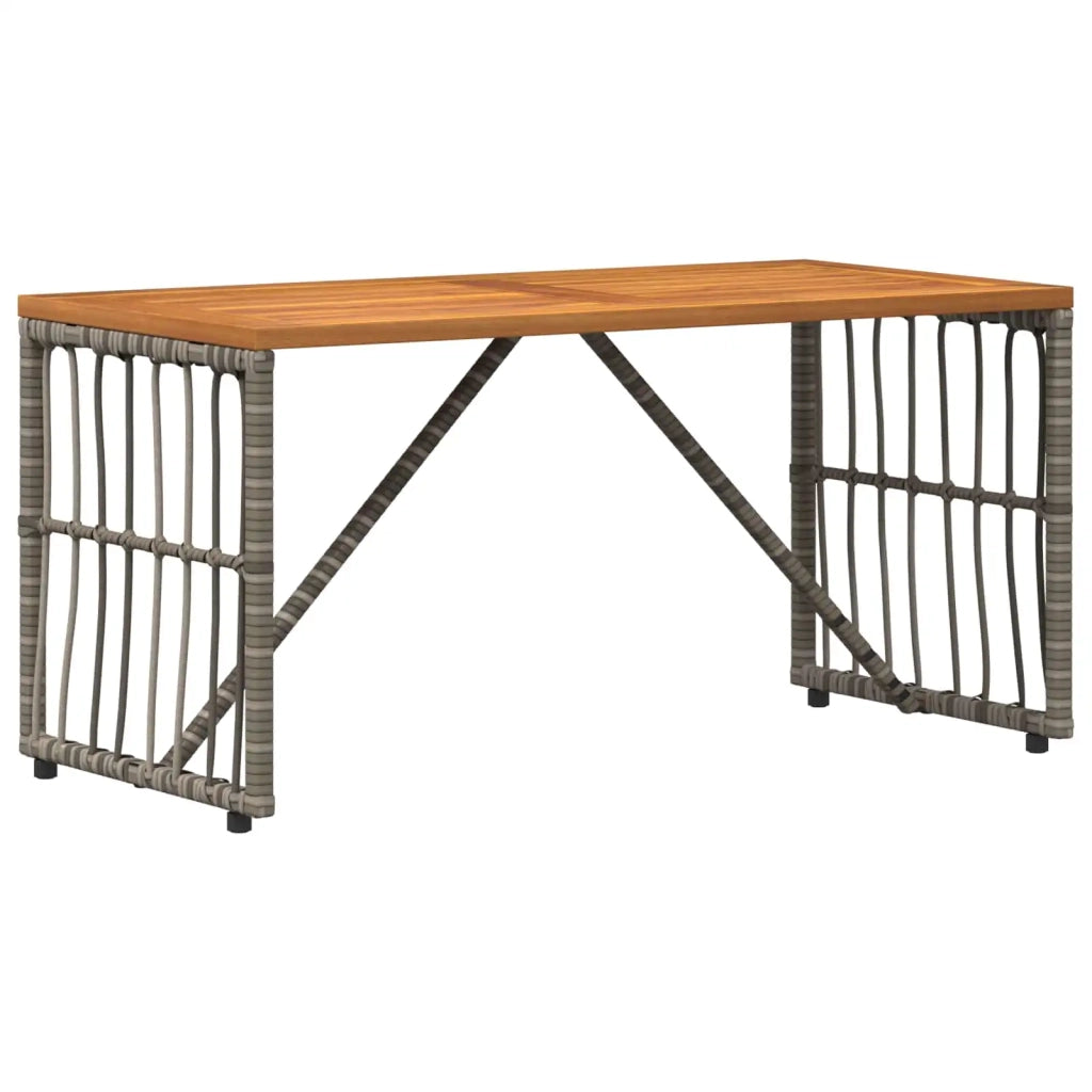 Tavolo da Esterno Grigio 80 x 40 x 40 cm Acciaio e Polyrattan
