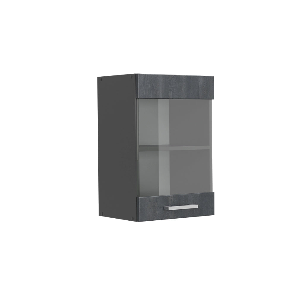 Vicco Mobile da cucina in vetro Calcestruzzo nero 40 cm