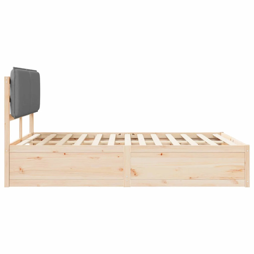Letto con Testiera Rivestita Grigio chiaro 135 x 190 cm