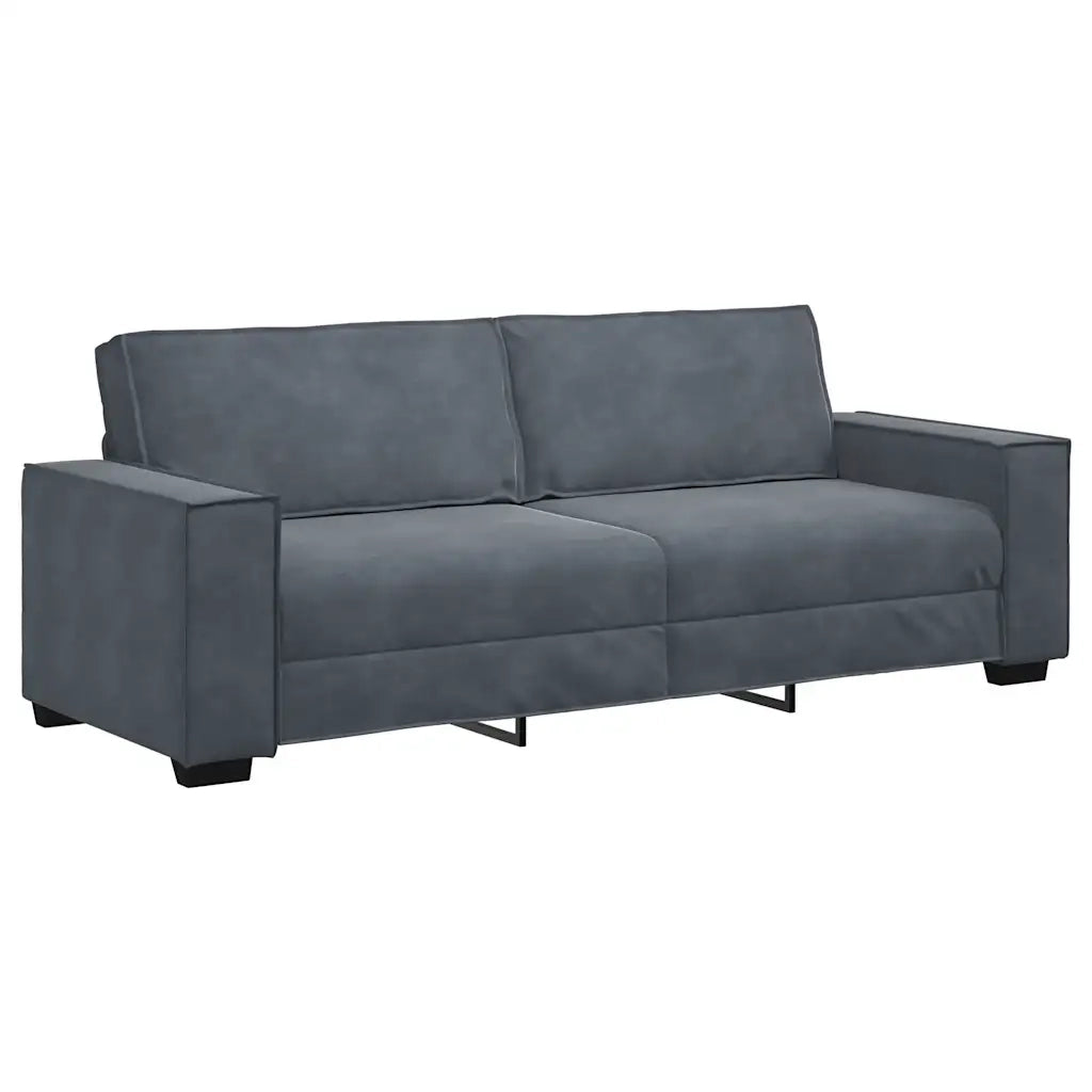 Set di Divani 2 pz con Cuscini Grigio Scuro in Velluto