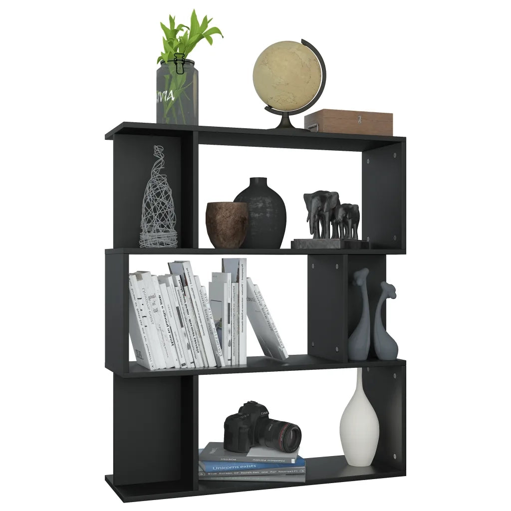 Libreria/Divisorio Nero 80x24x96 cm in Legno Ingegnerizzato 800082