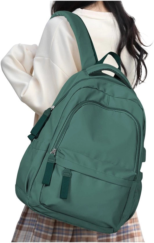 Borsa a Spalla per Donna Borsa da Scuola per Ragazze Borsa per Laptop per Donna 14 Pollici Borsa Leggera per Giorno Borsa da Viaggio per Scuola e Università Borsa da Scuola per Donna in Colore Verde Militare