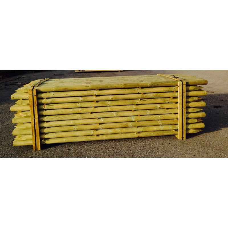 Pali in legno impregnato con punta 20 pezzi diametro 6 cm lunghezza 150 cm per recinzioni giardino - Esterni da Vivere