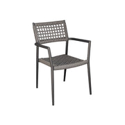 Sedia Padova Contract In Alluminio Grigio Antracite E Wicker Grigio Antracite Moia