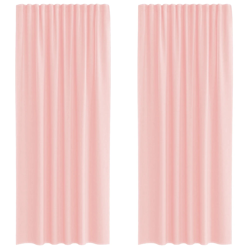 Tende in Voile con Tasche per Aste 2 pz Rosa 4102199