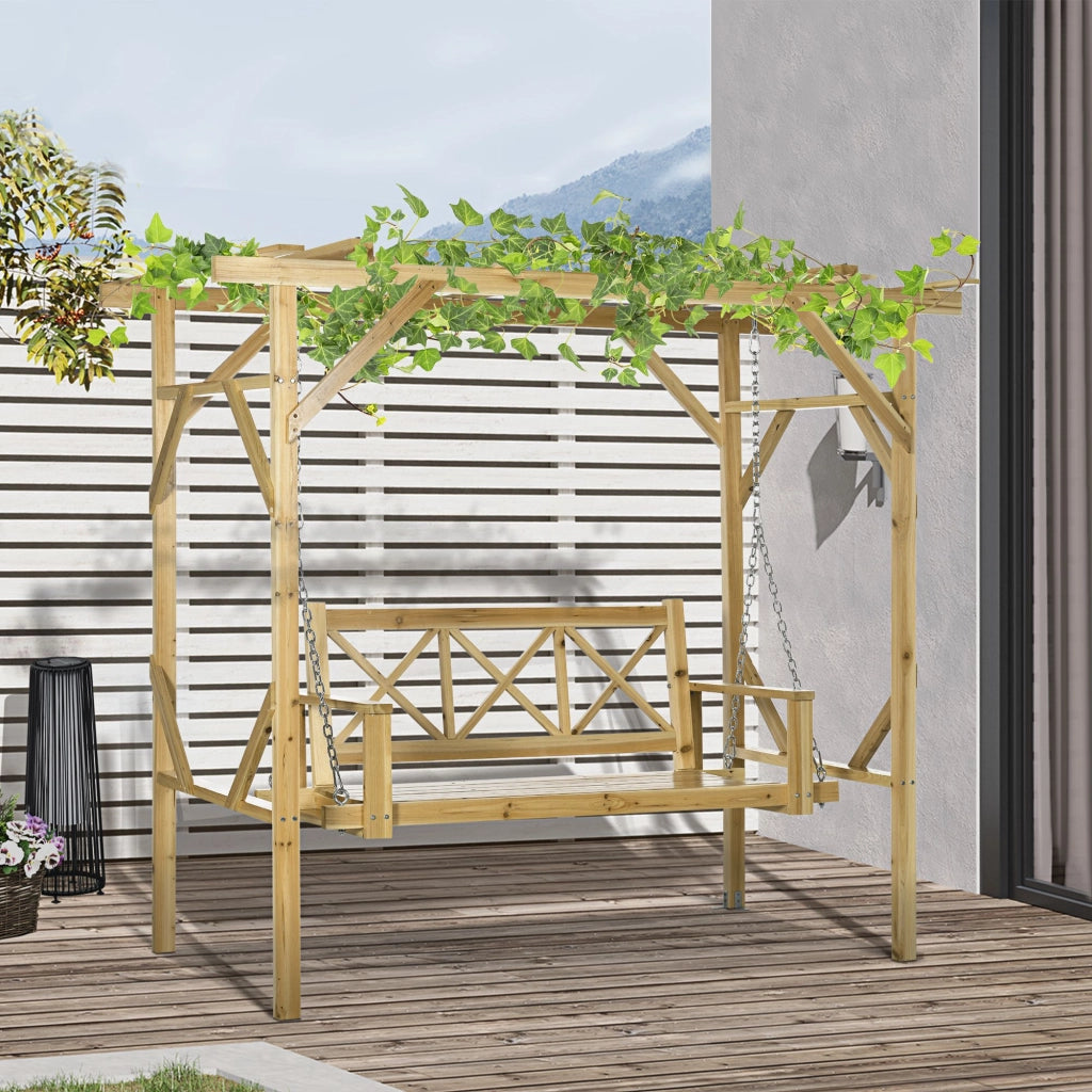 Panchina a dondolo con pergola ¨C zephmum ¨C 221x140x196 cm