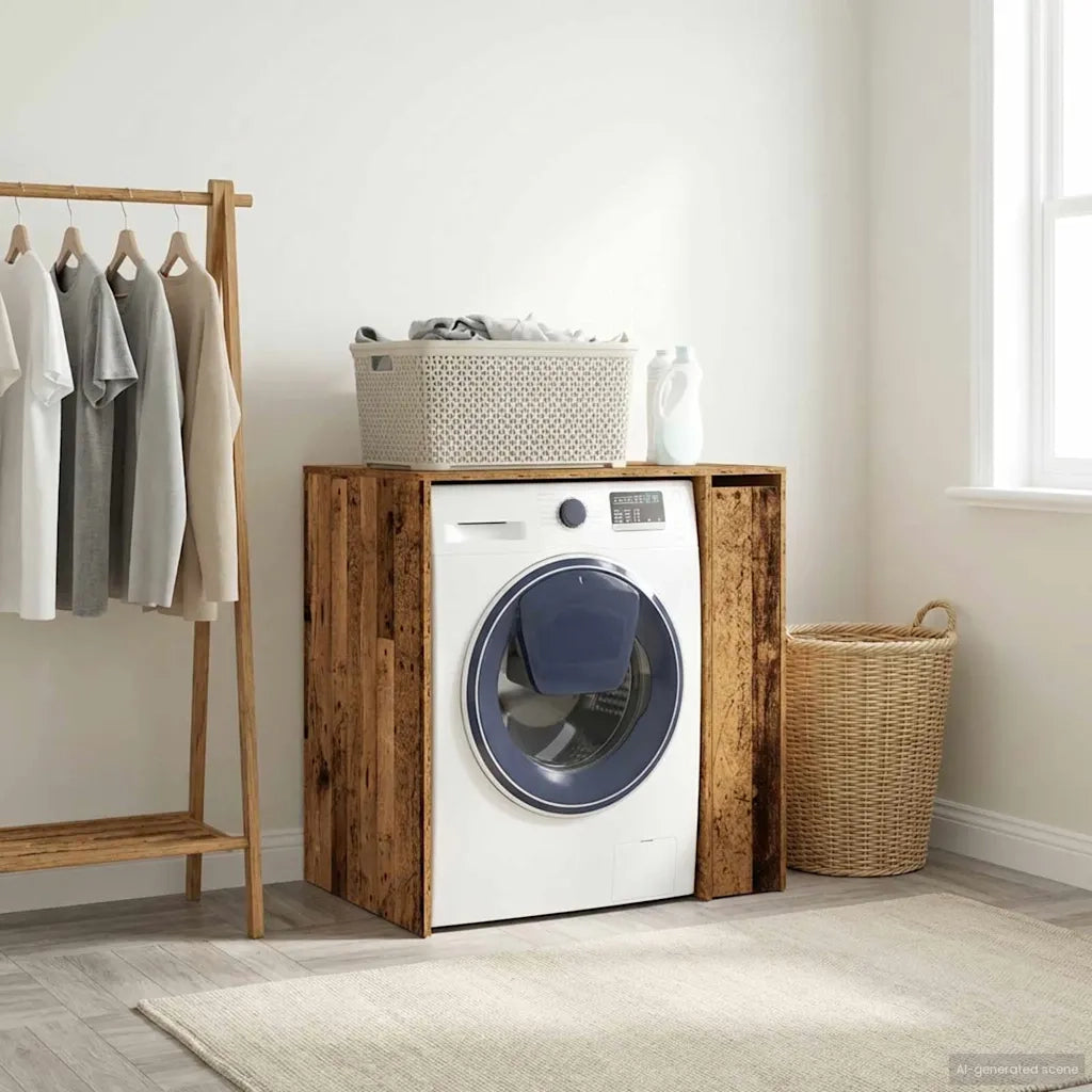 Mobiletto per lavatrice con porta Legno vecchio 87 x 60 x 89 cm 8006806