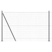 Recinzione da Giardino | Recinzione con Posto Grigio 1,5 x 10 m Acciaio e PVC