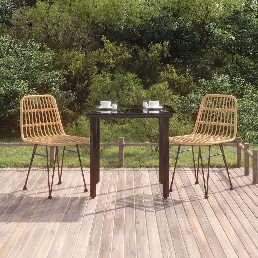 Set da Pranzo da Giardino 3 pz | Set Salotto da Giardino in Polyrattan