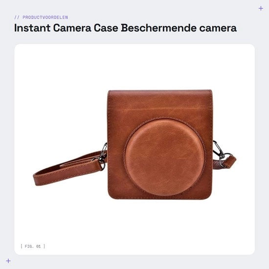 Borsa per Fotocamera in PU con Cinturino Regolabile - Protezione - Stile Moderno - Adatto per SQ6 - Dimensioni 13,5 x 13,5 x 6 cm
