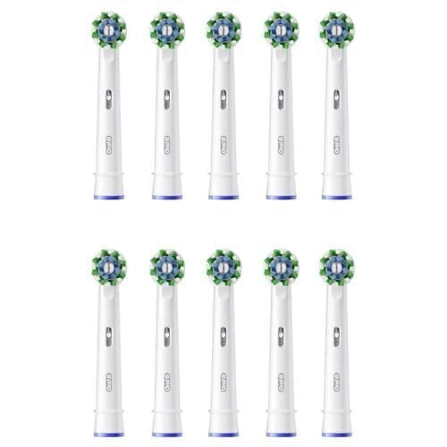 Oral-B EB50RX-10 Pro Cross Action Testine di Ricambio per Spazzolino Elettrico 10 Pezzi Tecnologia CrossAction Angolata 16° Testa Rotonda Colore Bianco