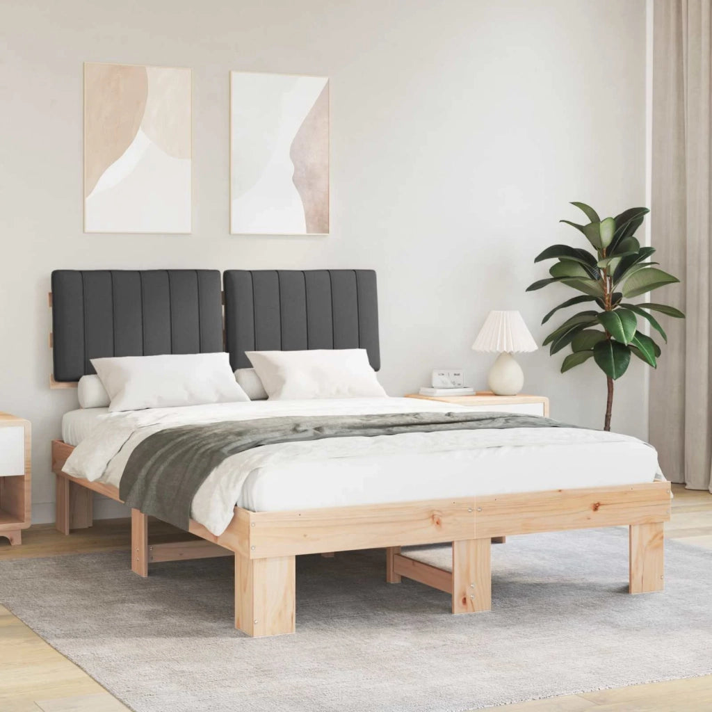 Letto con Testiera Rivestita Grigio scuro 140 x 190 cm 877495