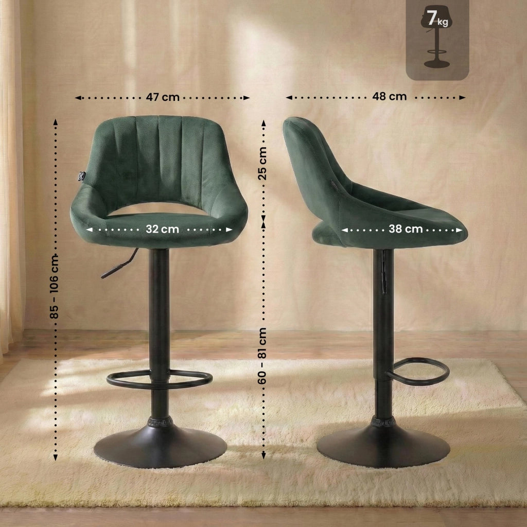 Set di 2 sgabelli da bar Milet velluto B 5