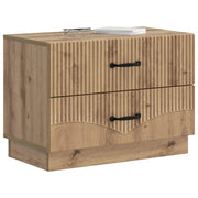 Comodino | Armadio da Notte | Mobiletto da notte Rovere Artigianale 62 x 34,5 x 44,5 cm
