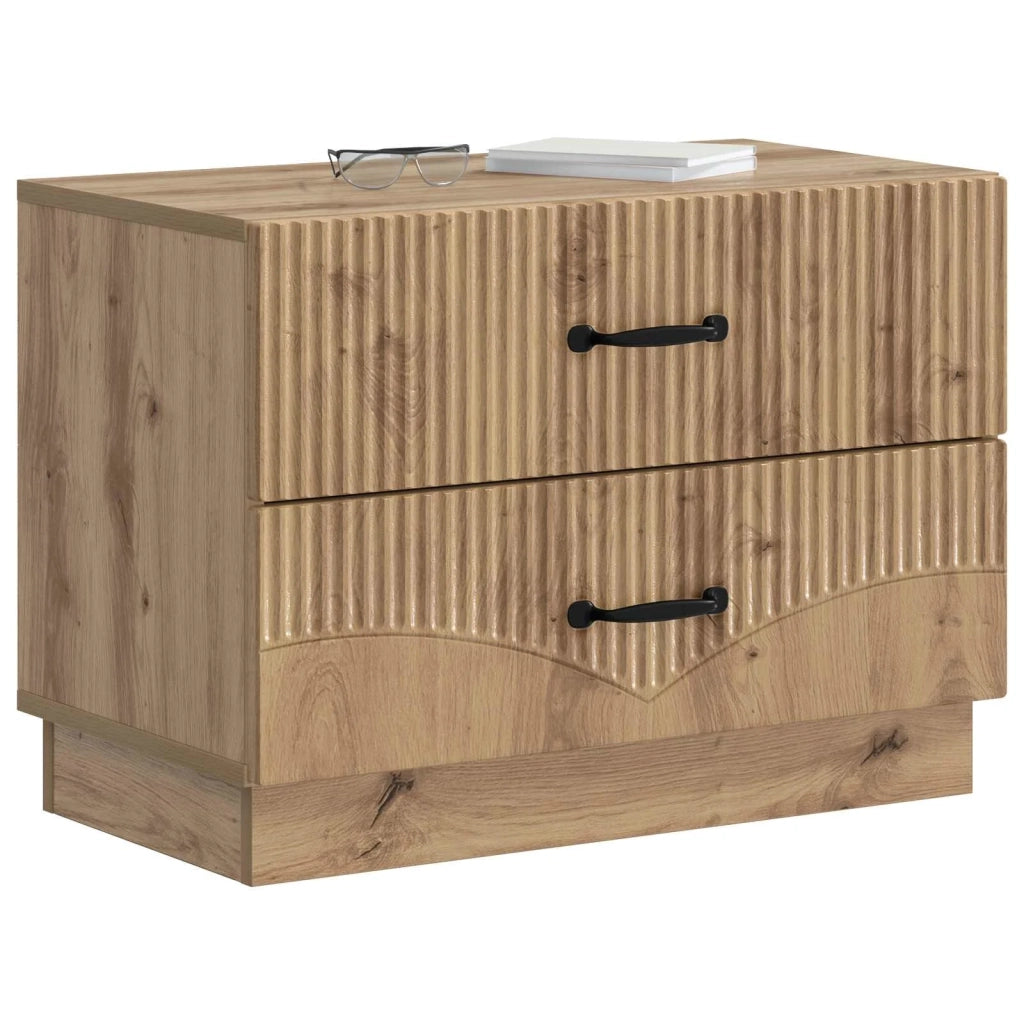 Comodino | Armadio da Notte | Mobiletto da notte Rovere Artigianale 62 x 34,5 x 44,5 cm